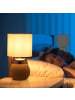 relaxdays Tischlampe in Grau/ Silber - (H)32 x Ø 18 cm