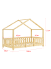 en.casa Kinderbett Treviolo mit Matratze in Beige (L)160cm (B)80cm