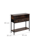 relaxdays Konsolentisch in Dunkelbraun - (B)80 x (H)80 x (T)30 cm