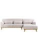 Beliani Ecksofa SIMOS in Grau/Braun - (W) 264 x (H) 80 x (L) 82 cm linksseitig