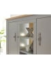 Furn.Design Highboard grau, Artisan Eiche Landhaus 138 cm, Vitrine mit 11 Fächern