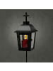 MARELIDA Laterne mit roter LED Kerze Grablaterne H: 51cm in schwarz