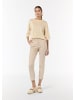 comma Strickpullover kurzarm in Beige