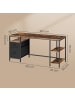 VASAGLE Computertisch Barnet in Braun-Schwarz - (B)160 x (H)76 x (T)60 cm