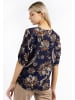 Usha Damen Shirtbluse in Navy Mehrfarbig
