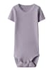 name it Kurzarmbody mit Spitzenbordüre in lavender gray