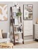 Beliani Bücherregal MOBILE DUO in Weiß/Braun - (W) 45 x (H) 166 x (L) 36 cm