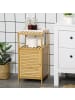 Kleankin Badezimmerschrank-33L x 36,5B x 67H cm-Naturholz