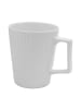 Intirilife Kaffee Tee Tasse 400 ml mit gerilltem Muster Becher mit Henkel in Weiß