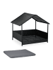 relaxdays Hundeliege in Anthrazit - (B)90 x (H)81 x (T)68 cm