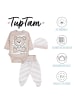 TupTam Baby Bekleidungsset Langarmbody Hose Mütze3 teilig in beige Modell 2