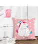 Mr. & Mrs. Panda Schmusekissen Einhorn Mitteilung ohne Spruch in Rot Pastell
