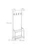 relaxdays Garderobe in Grau - (B)60 x (H)173 x (T)31 cm