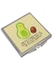 Mr. & Mrs. Panda Schminkspiegel Avocado Kern rollt mit Spruch in Gelb Pastell