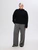 SELECTED FEMME Gemütlicher Strickpullover mit Rollkragen und Seitenschlitz in Schwarz