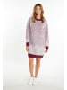 usha WHITE LABEL Damen Strickkleid in Dunkelkirschrot Weiss