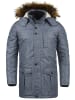 !SOLID Winterjacke SDOctavus 21102579 ME lange Jacke mit abnehmbarer Kapuze und Kunstfellkragen in Blau