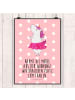 Mr. & Mrs. Panda Poster Einhorn Ballerina mit Spruch in Rot Pastell