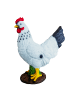 relaxdays Gartenfigur "Hahn" in Weiß/ Schwarz - (B)26 x (H)32,5 x (T)13,5 cm