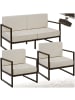 tectake Garten-Loungeset Comosa, höhenverstellbare Füße, braun/beige