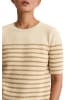 Marc O'Polo Gestreifter Kurzarm-Pullover slim in deep night blue / striped