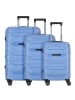 Polestream Strz by Asteroid 4 Rollen Kofferset 3-teilig mit Dehnfalte in ice blue