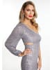 faina One Shoulder-Minikleid in Grau Silber