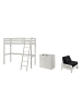 58 aufm Kessel HOCHBETT Katherine 209x190x165 mit Kommode und Bettsessel Holz Weiß