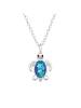 Alexander York Kette mit Anhänger SCHILDKRÖTE mit Opal 925 Sterling Silber, 2-tlg. in silber