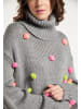 myMo Strickpullover in Grau Mehrfarbig