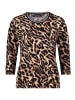 Betty Barclay Basic Shirt mit Rippbündchen in Schwarz/Beige