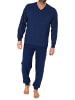 NORMANN Schlafanzug langarm Pyjama BündchenStreifen - 78034 in marine
