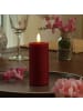 Adilina LED Kerze LINA Echtwachs Rustik-Optik 5x12,5cm in rot