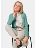 GOLDNER Cardigan in langer offener Form in aqua