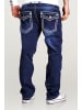 behype Jeanshose Stitch in dunkelblau