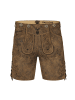 PAULGOS Lederhose Kurz Echtleder HK5 ANTIK in Whiskybraun