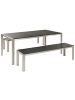 Beliani 3-tlg Gartentisch Set NARDO in Schwarz/Silber