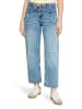 CARTOON Used Look-Jeans mit Bindegürtel in Blau
