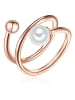 Lulu & Jane Perlen-Ring Sterling Silber Süßwasser-Zuchtperle in roségold