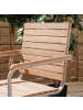 home24 home24 Freischwinger 2er-Set - Teak massiv / Edelstahl - Braun / Silber - 55 x 86 x 58 cm in Braun / Silber