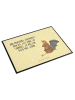 Mr. & Mrs. Panda Schreibtischunterlage Fledermaus Sitzen mit Spruch in Gelb Pastell