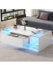 ABRIHOME Couchtisch mit 1 Schublade und LED in Weiß 100*50*31cm
