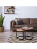 home24 home24 Couchtisch (2er Set) - Akazie - Massivholz Akazie & Metall - 50.0 x 45.0 x 50.0 cm in Akazie