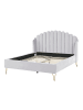 Beliani Doppelbett AMBILLOU in Grau/Gold - (W) 157 x (H) 126 x (L) 214 cm