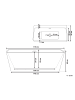 Beliani Badewanne HASSEL in Weiß/Silber - (W) 80 x (H) 60 x (L) 170 cm