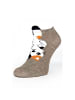 COFI 1453 Kurze Socken mit Katzenmuster für Damen Freizeitsocken Schöne in Beige