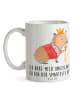 Mr. & Mrs. Panda Kaffeebecher Capybara König mit Spruch in Weiß