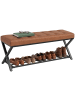 HOMCOM Schuhbank-112L x 37B x 47H cm-Braun