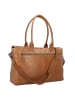Plevier Rock Copal Schultertasche Leder 44 cm Laptopfach cognac