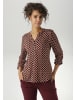 Aniston CASUAL Schlupfbluse in schwarz-weiß-rot-dunkelbraun-hellbraun